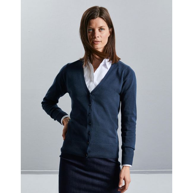 Ladies' v-neck knitted cardigan french navy marimea s