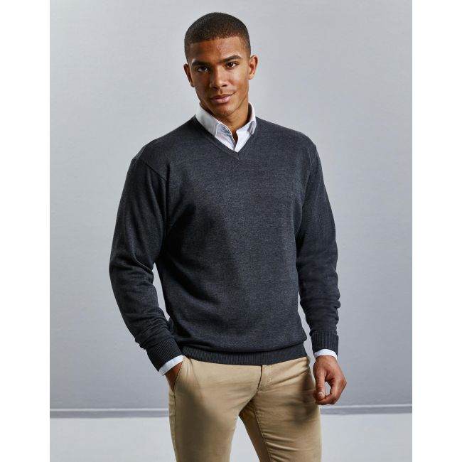 Men's v-neck knitted pullover black marimea s