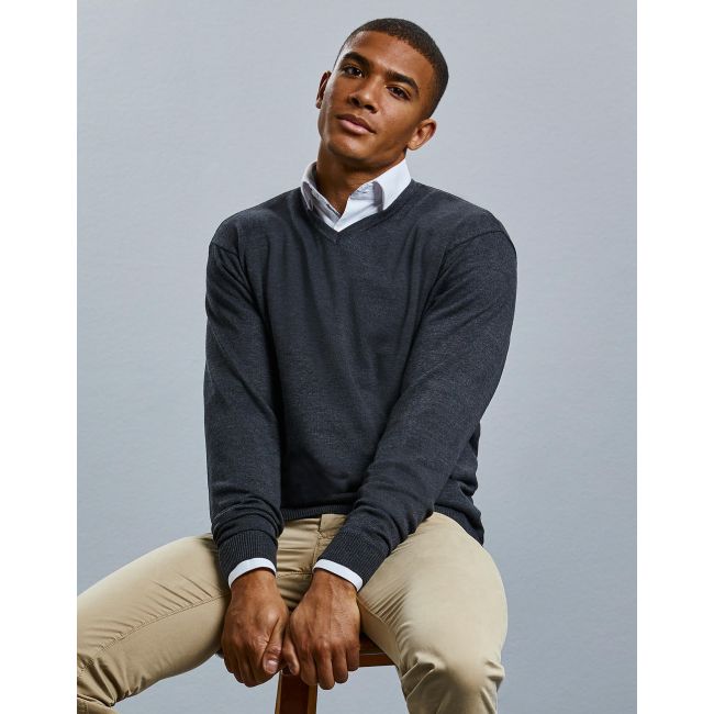 Men's v-neck knitted pullover black marimea xs