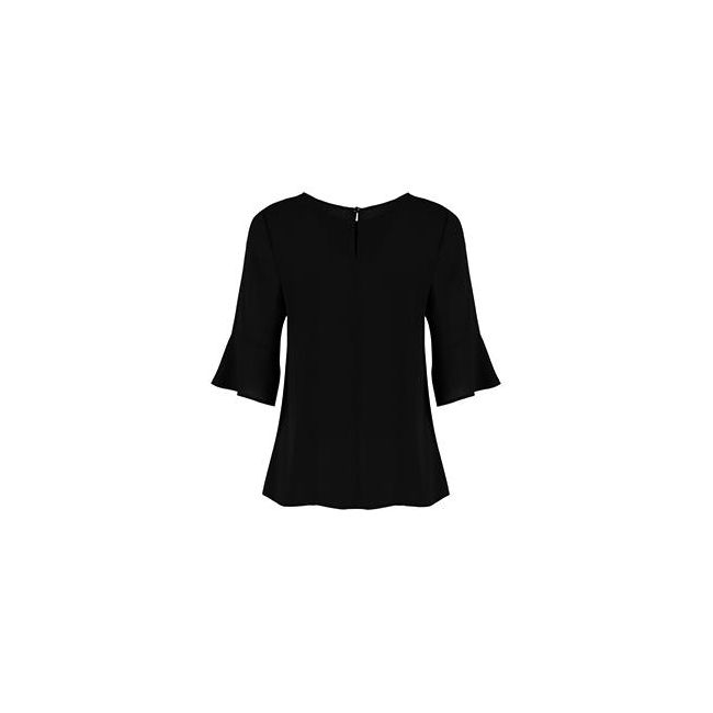 Regular fit fluted sleeve top black marimea 2xl