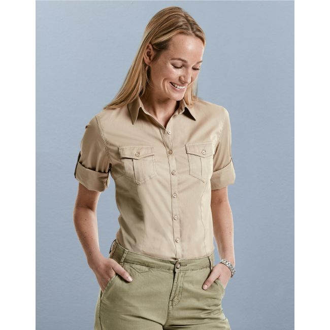 Ladies' roll 3/4 sleeve shirt french navy marimea xl (42)