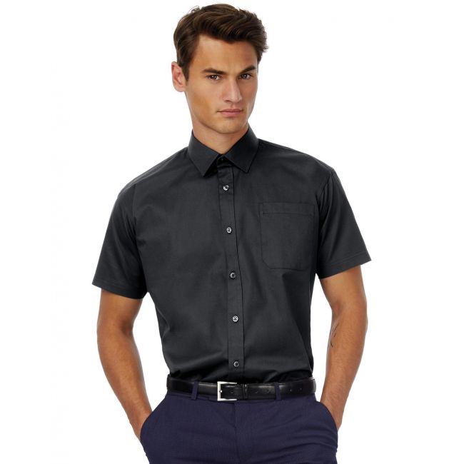 Sharp ssl/men twill shirt black marimea l