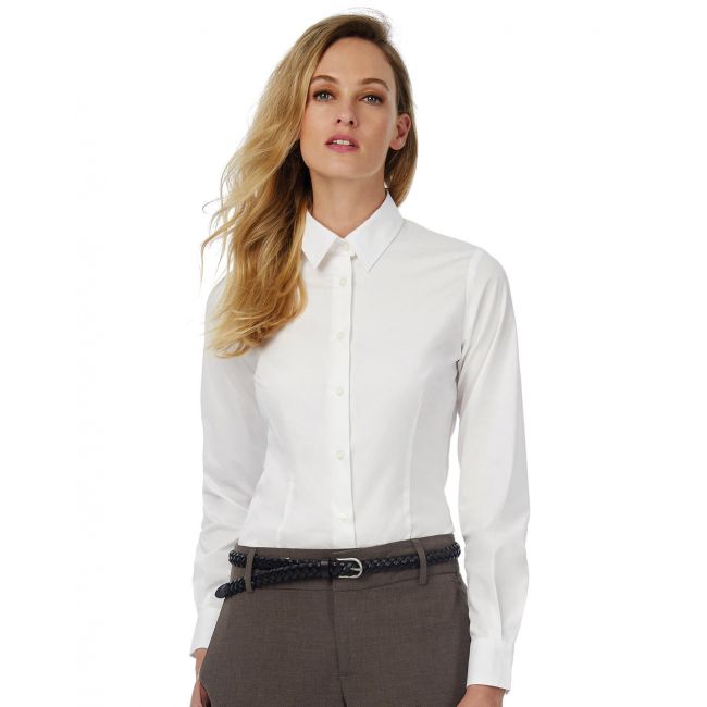 Black tie lsl/women poplin shirt coffee bean marimea xs