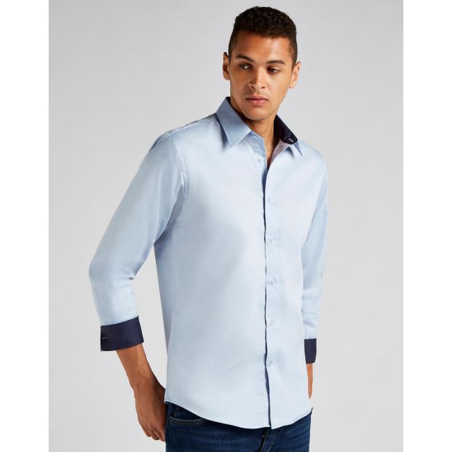 Tailored fit premium contrast oxford shirt light blue/navy marimea m