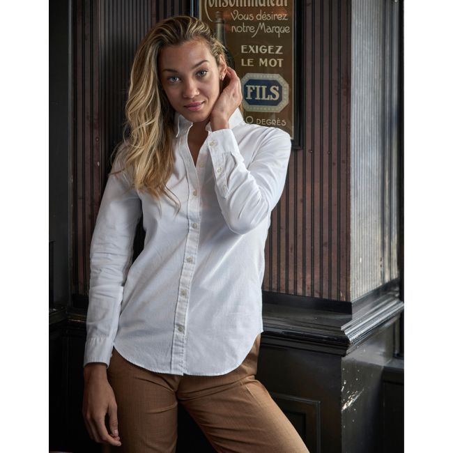 Ladies perfect oxford shirt navy marimea xs