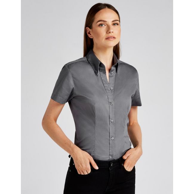 Women's tailored fit premium oxford shirt ssl black marimea 4xl