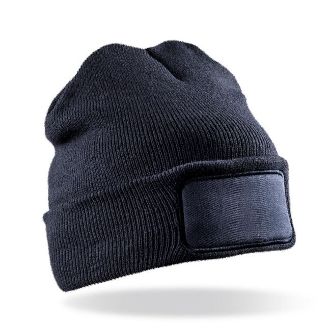 Recycled double knit printers beanie navy marimea one size