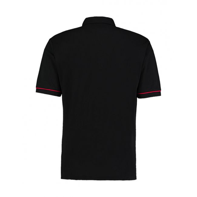 Classic fit button down contrast polo shirt black/red marimea xl