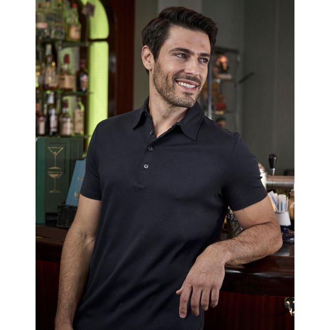 Pima cotton polo black marimea 2xl