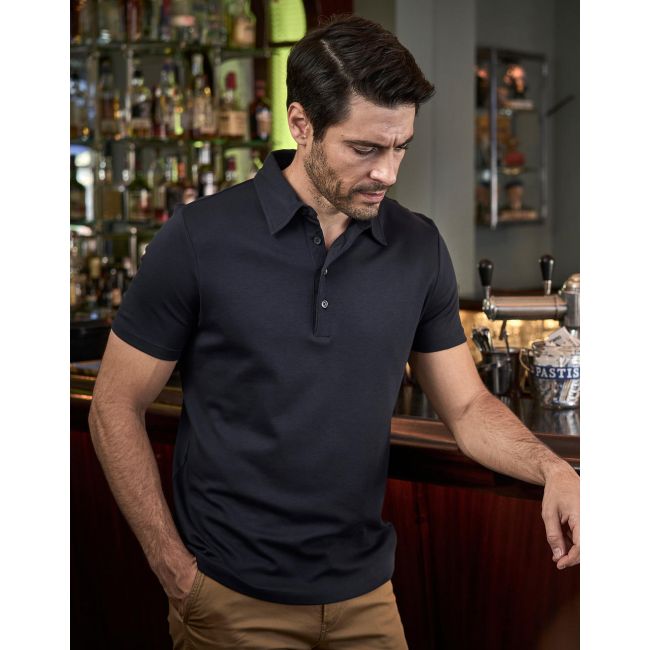 Pima cotton polo black marimea m