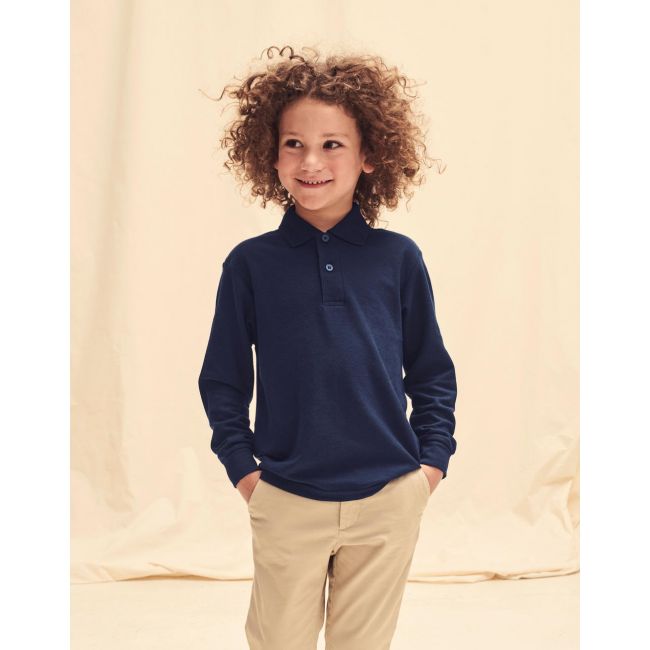 Kids 65/35 long sleeve polo black marimea 140 (9-11)