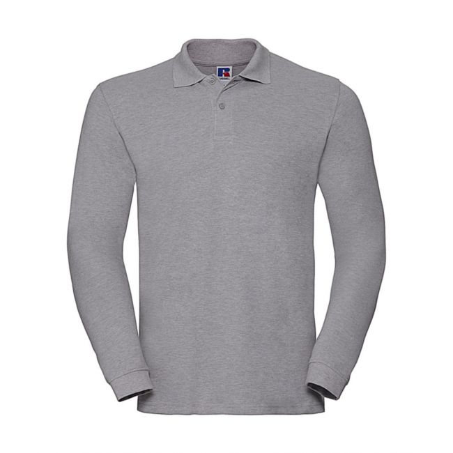 Long sleeve classic cotton polo white marimea s