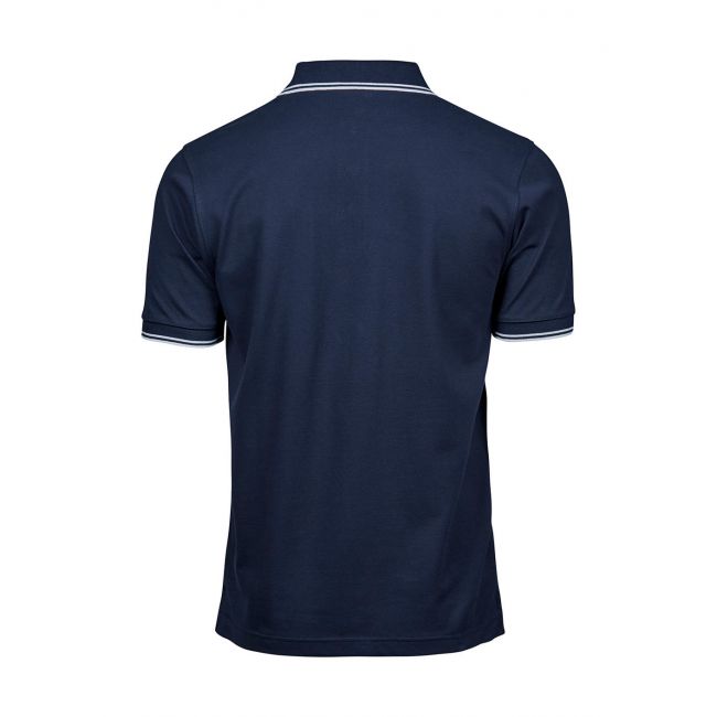 Luxury stripe stretch polo navy/white marimea l