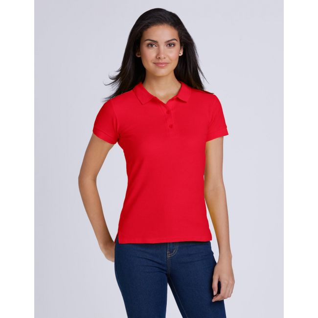 Premium cotton ladies' double piqué polo maroon marimea 2xl