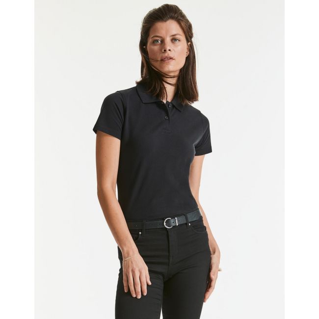 Ladies' classic cotton polo black marimea 2xl