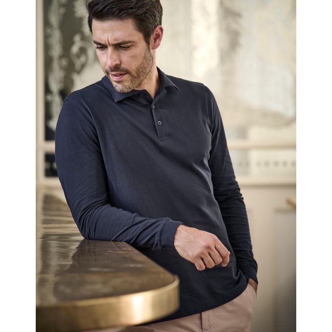 Luxury ls stretch polo black marimea l