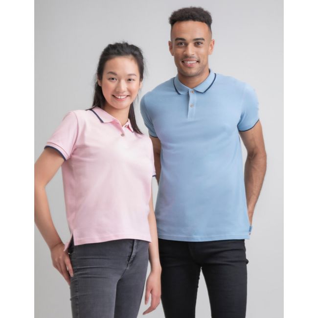 The women’s tipped polo heather grey melange/white marimea m