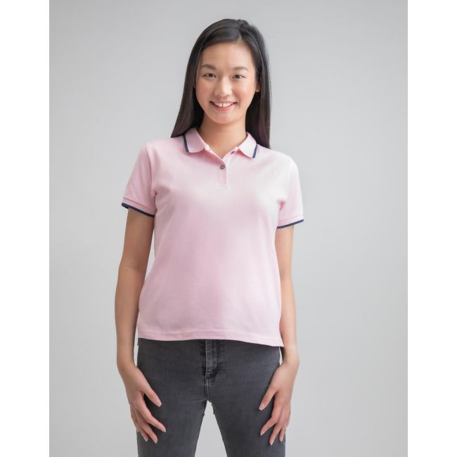 The women’s tipped polo light denim/navy marimea m