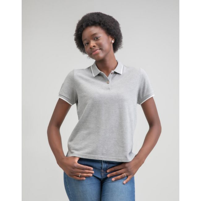 The women’s tipped polo white/navy marimea l