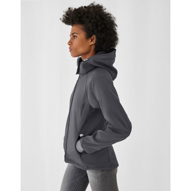 Hooded softshell/women dark grey marimea 2xl