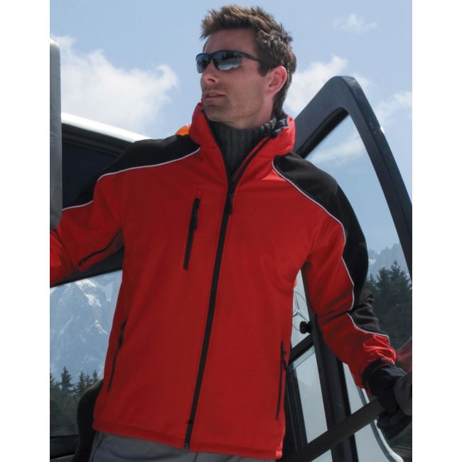 Ice fell hooded softshell jacket red/black marimea 3xl