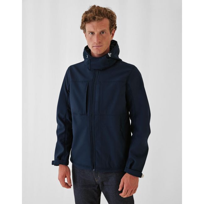 Hooded softshell/men black marimea 2xl