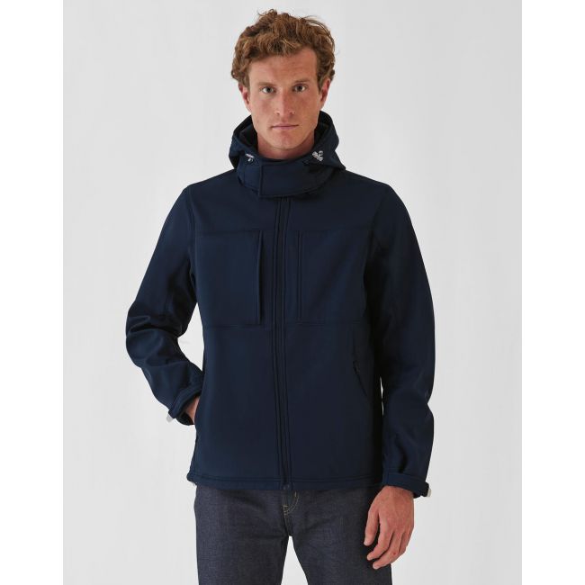 Hooded softshell/men red marimea s