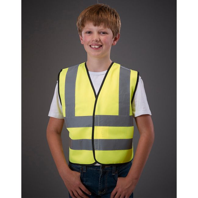 Kids fluo 2 band + brace waistcoat fluo orange marimea 4-6 (s)