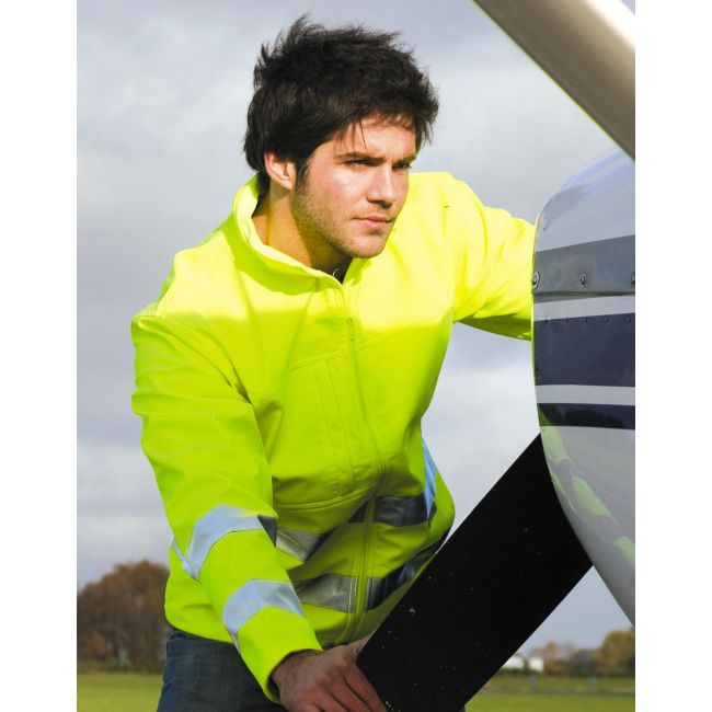 Hi-vis softshell jacket fluorescent yellow marimea l