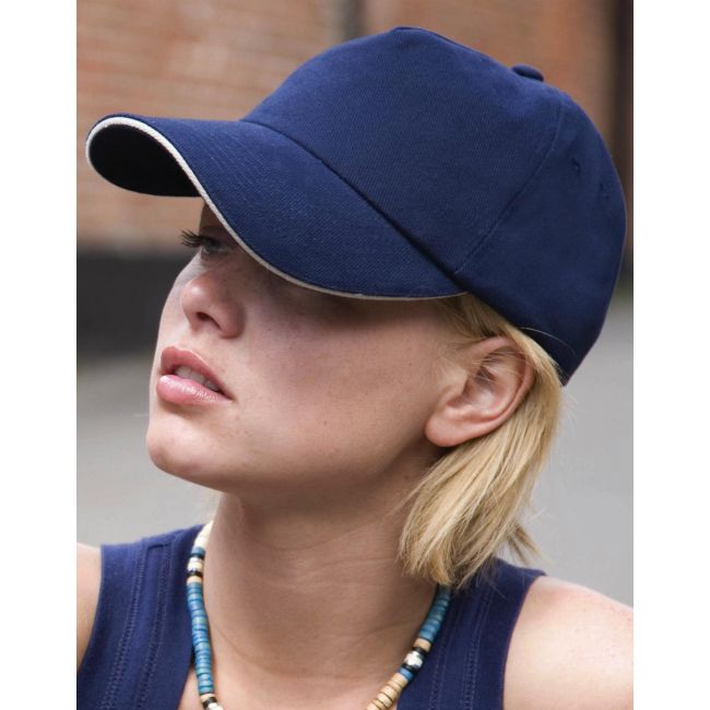 Brushed cotton drill cap navy/putty marimea one size