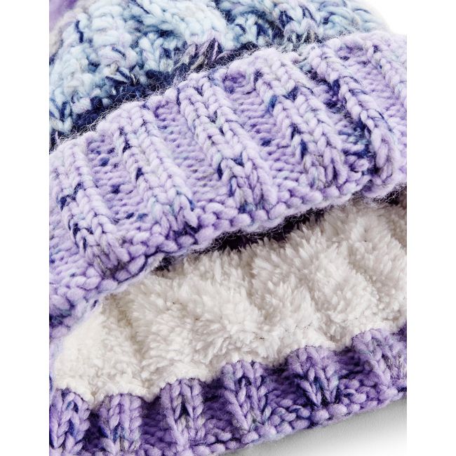 Corkscrew pom pom beanie morning frost marimea one size