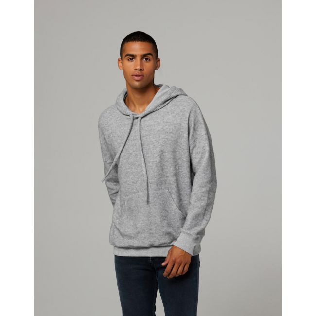 Unisex sueded fleece pullover hoodie heather mustard marimea m