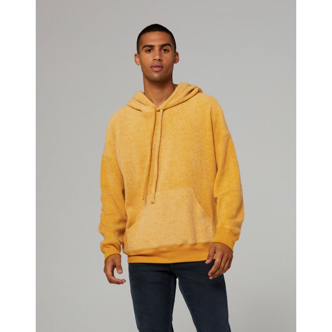 Unisex sueded fleece pullover hoodie heather mustard marimea m