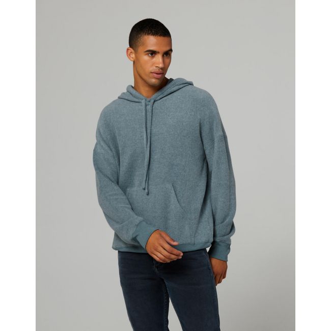 Unisex sueded fleece pullover hoodie heather slate marimea m