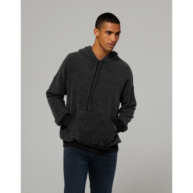 Unisex sueded fleece pullover hoodie heather slate marimea s