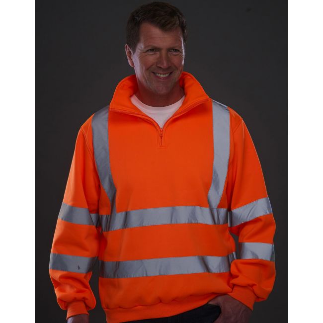 Fluo 1/4 zip sweat shirt fluo orange marimea m