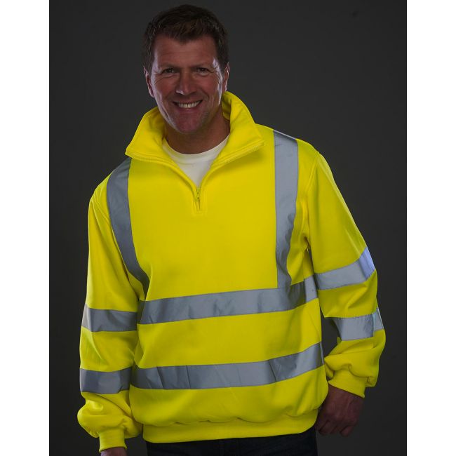 Fluo 1/4 zip sweat shirt fluo yellow marimea m