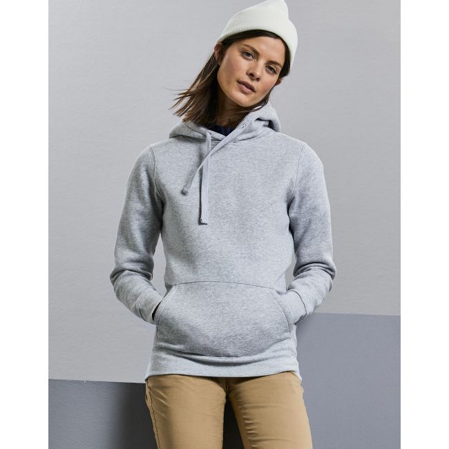 Ladies' authentic hooded sweat white marimea l