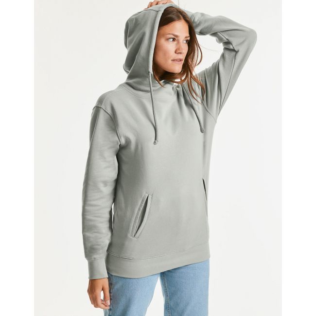 Pure organic high collar hooded sweat white marimea xs