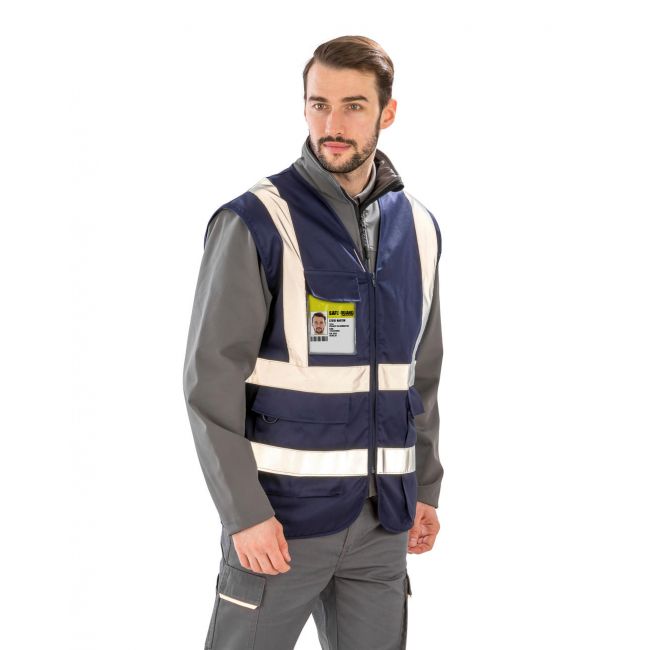 Heavy duty polycotton security vest fluorescent yellow marimea 3xl