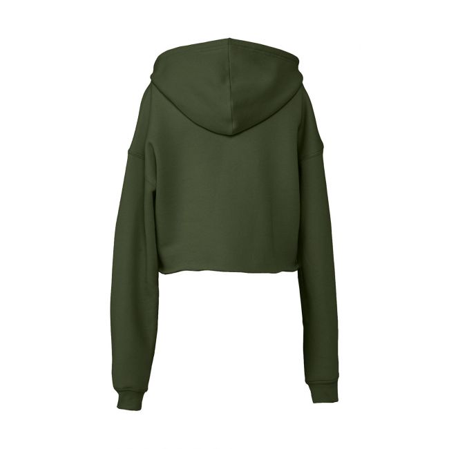 Women's cropped fleece hoodie black marimea xl