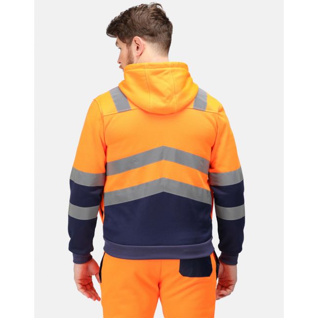 Pro hi vis full zip hoodie orange/navy marimea 2xl