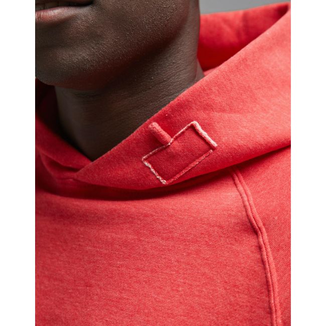 Tagless media hoodie heather fire red marimea xs