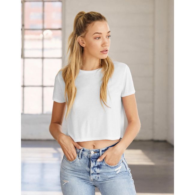 Women's flowy cropped tee white marimea s