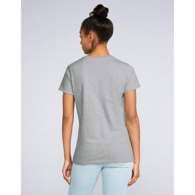 Premium cotton ladies v-neck t-shirt sport grey marimea xl