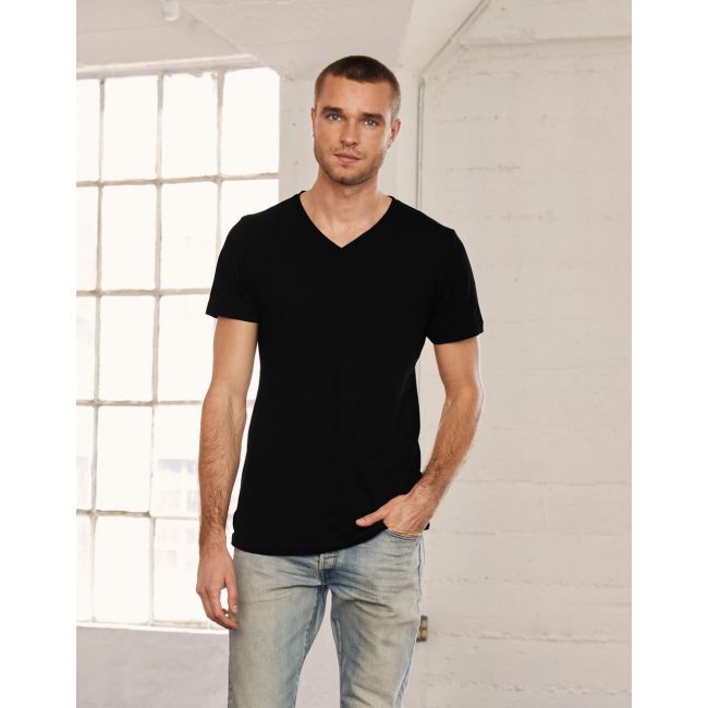 Unisex jersey v-neck t-shirt black marimea s