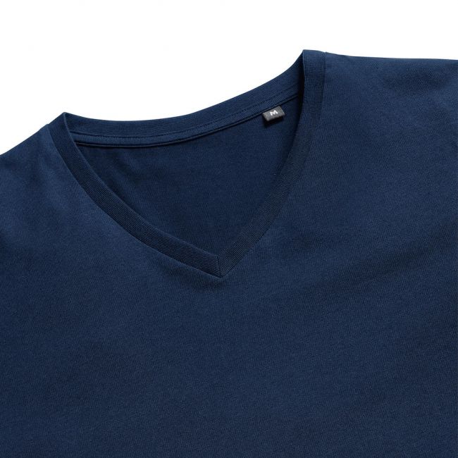 Men's pure organic v-neck tee french navy marimea 3xl