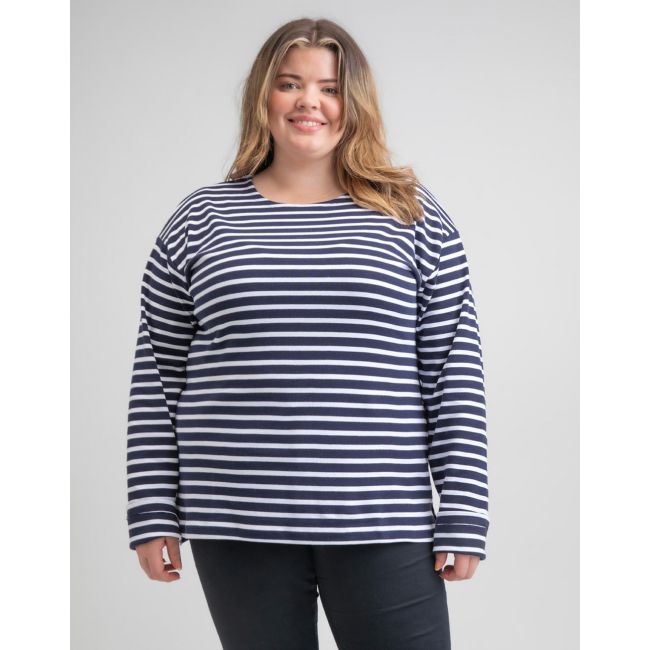 One breton top navy/white marimea xs