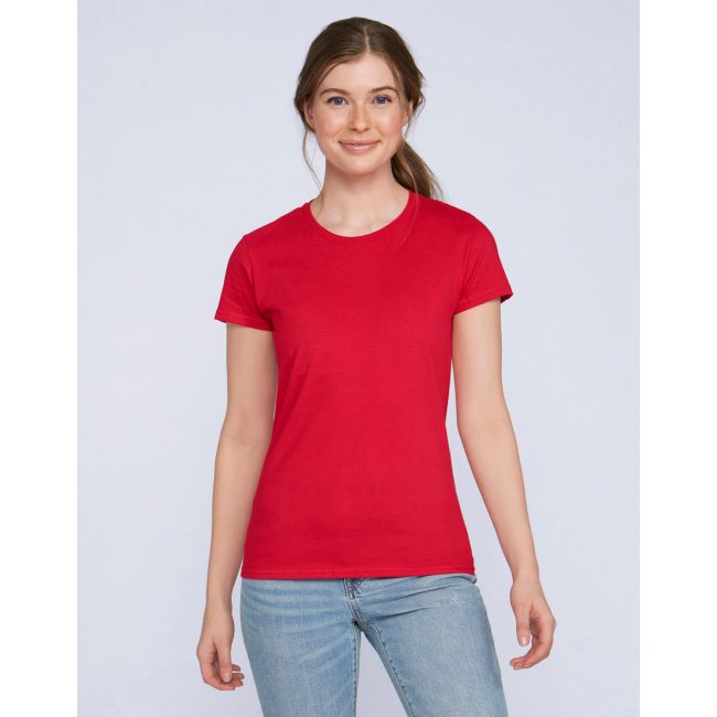 Premium cotton ladies' t-shirt red marimea s