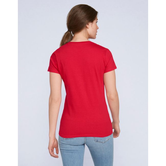 Premium cotton ladies' t-shirt red marimea s